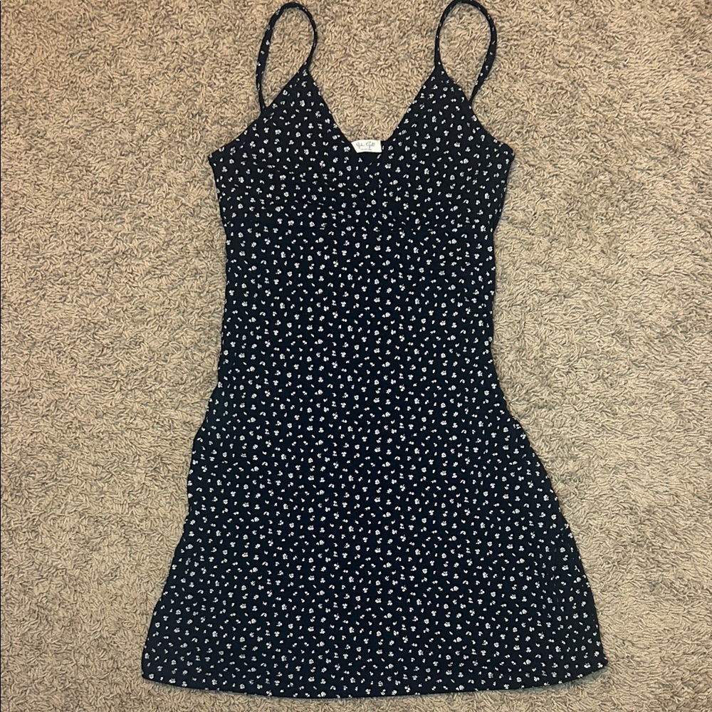 Brandy Melville Amara Dress Navy and White Floral Dot Dress John Galt